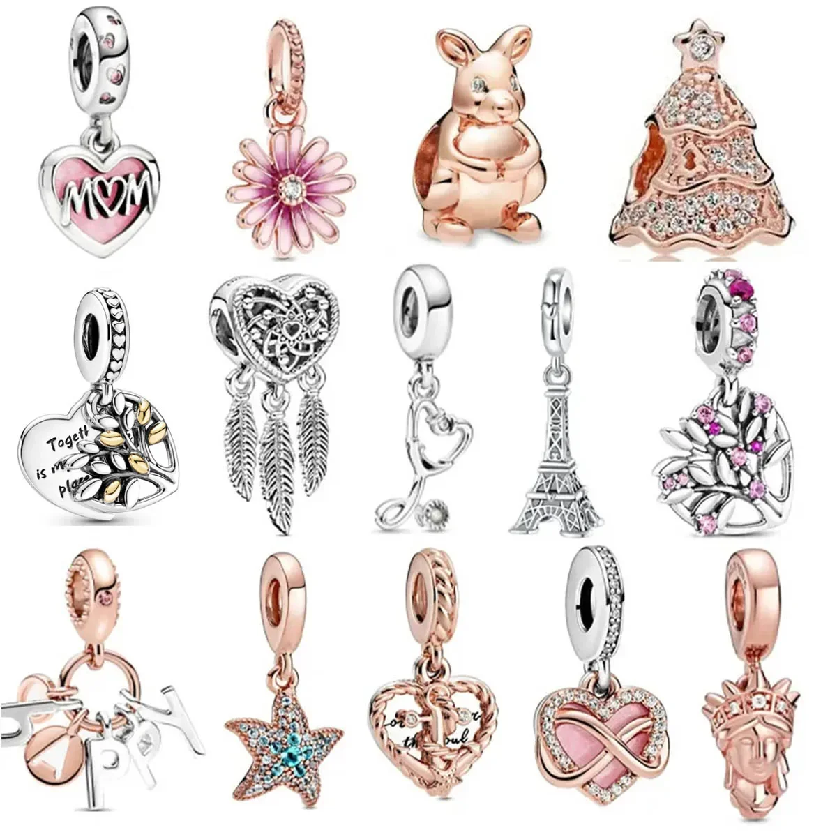 

Original 925 Sterling Silver Heart Mum Dangle Dream Starfish Catcher Charms Beads for Pandora DIY Bracelet Women Jewellery Gift