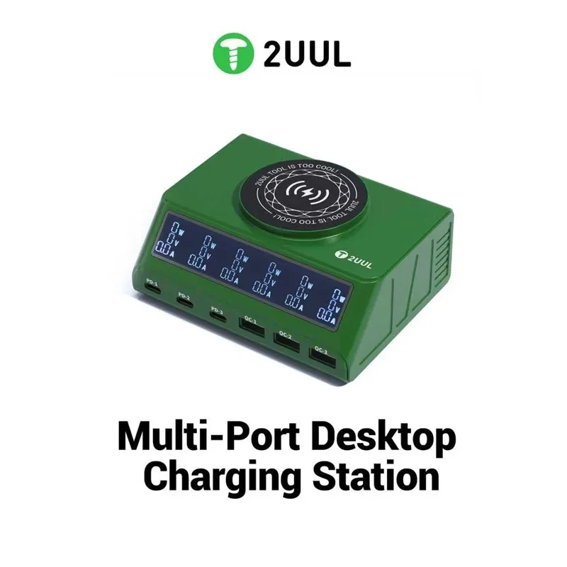 2UUL PC11 Wireless Charging Station Fast-Charging Support IP 17 Series Multi-Port Desktop Charger For Multi Devices
