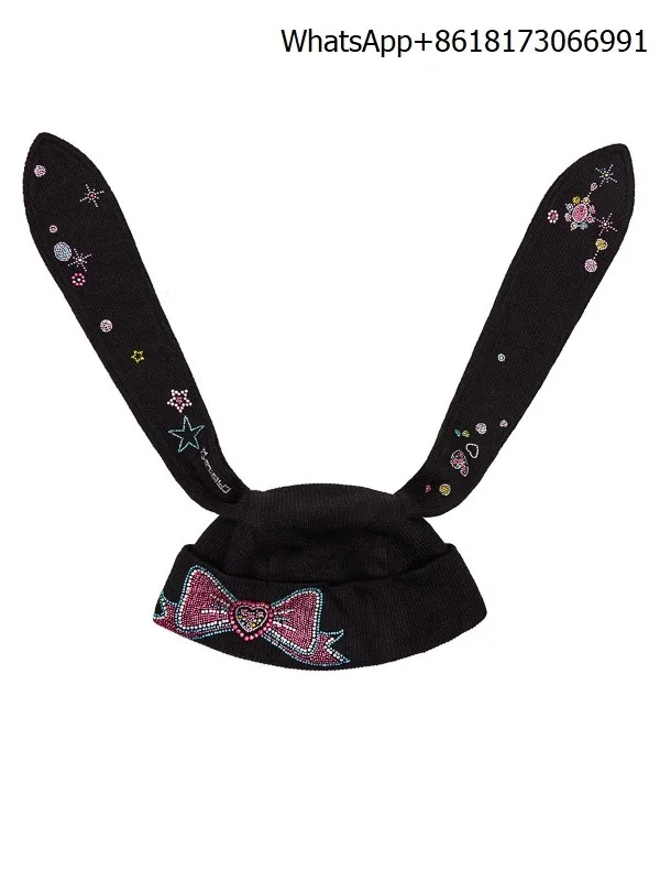 Good quality 25 spring and summer, hot diamond rabbit ear hat, one size fits all.