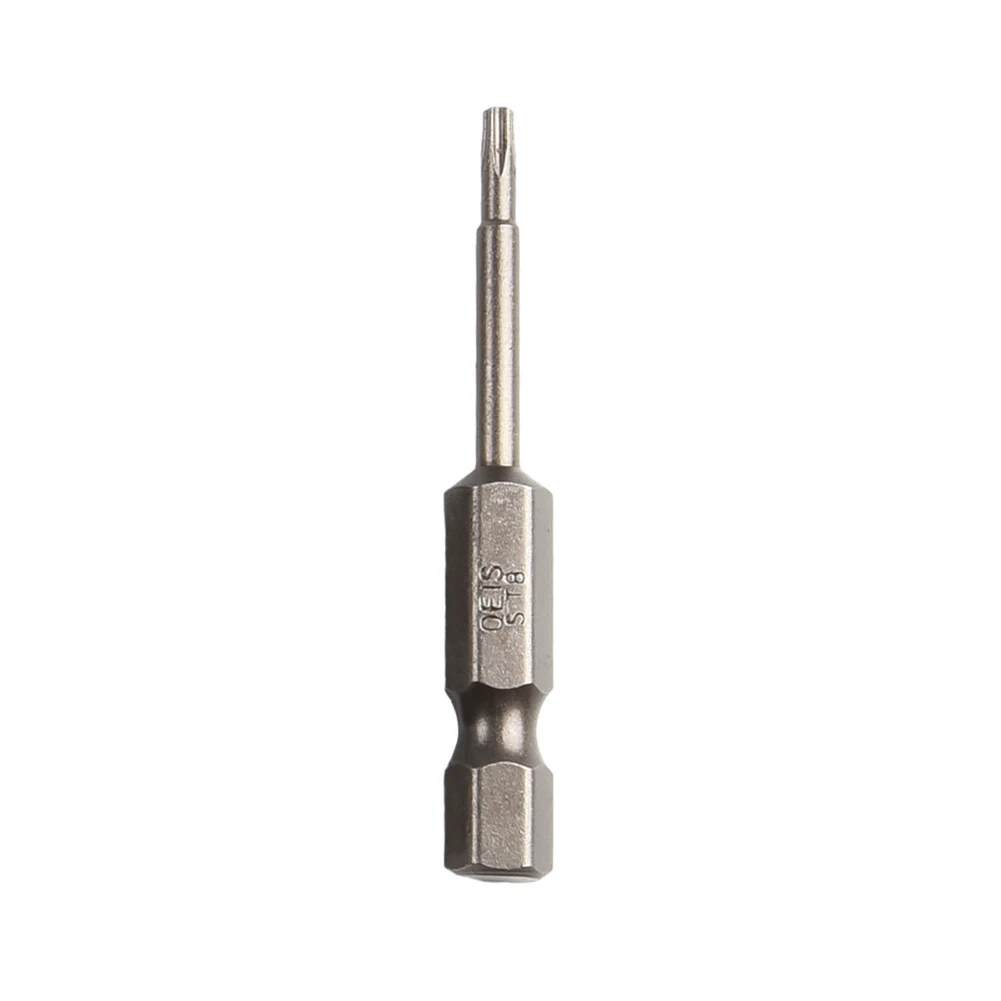 1pc 50mm Torx-Screwdriver Bit 1/4 Hex Shank Magnetic Five-Point-Torx Screwdriver Bit With Hole T8-T40 Screw Driver Bit Hand Tool