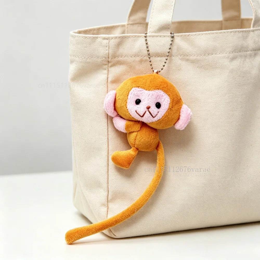 Long Tailed Monkey Keychain Cartoon Plush DIY Doll Pendant Backpack Bag Charms Accessories Gift for Girls Подвеска