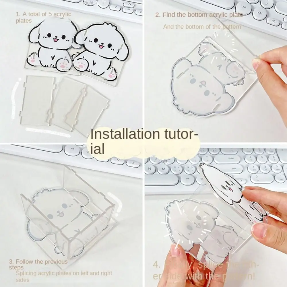 Cute Cartoon Acrylic Pen Holder Large Capacity Pencil Container High Quality Makeup Brush Storage Holder Desktop Storage image 4