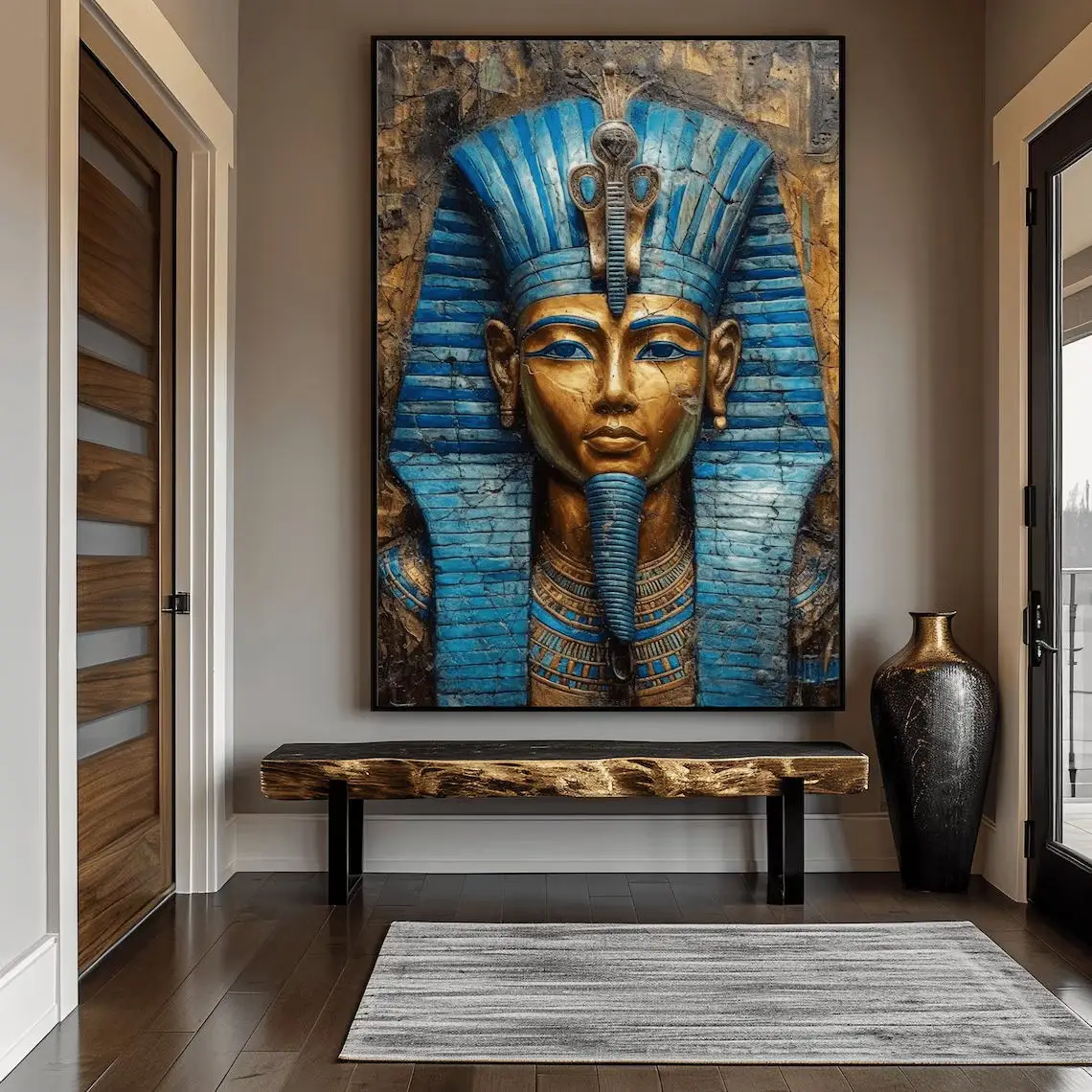 Tutankhamun Abstract Digital Print, Tutankhamun, Pharaoh, Ancient Egyptian Wall Art, Posters and Prints Home Decoration