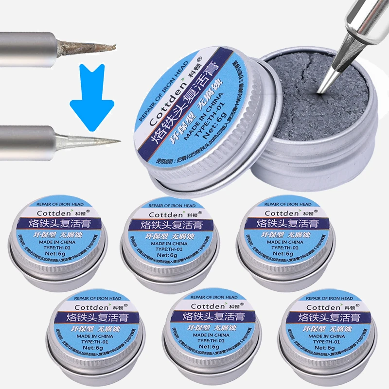 

Electrical Soldering Iron Tip Refresher Non-stick Tin Solder Cream Clean Paste for Oxide Head Resurrection Oxidative Activator