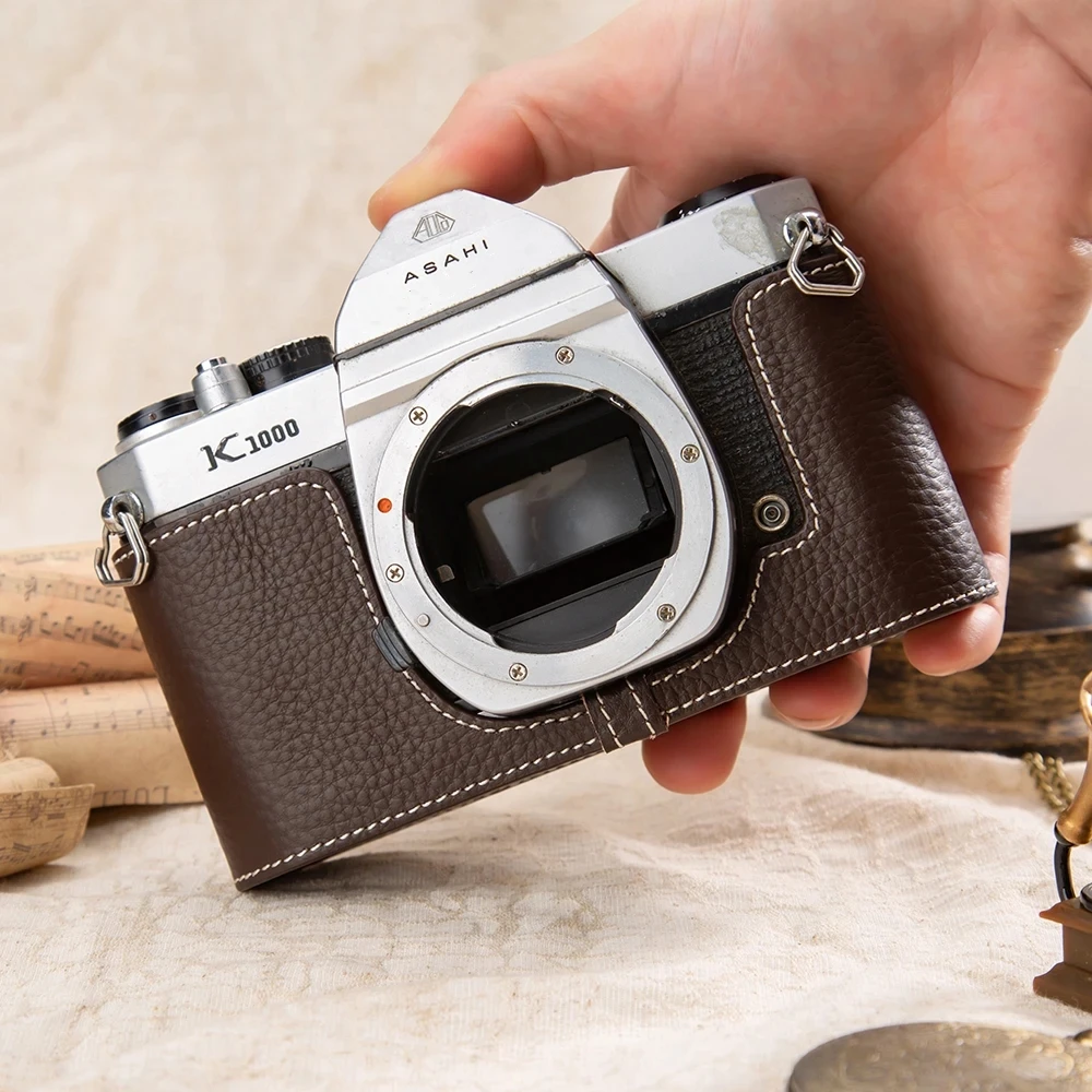 

Кожаная сумка для фотоаппарата для Pentax K1000, чехол из натуральной кожи, получехол для камеры K1000, защитный чехол, аксессуары для камеры