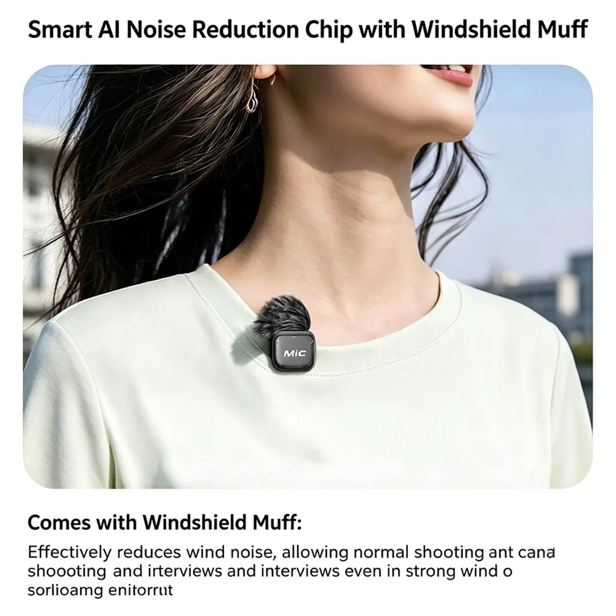 (A99Z] Wireless Lavalier Microphone, AI Noise Cancellation, Digital Display, Clip-on Lapel Mic for Streaming Vlog Recording