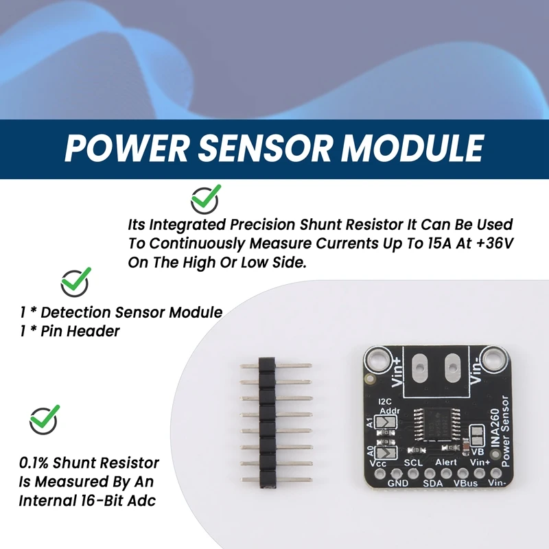 Imagem -04 - Módulo Sensor de Detecção Alta ou Baixa Tensão Lateral Potência Atual Módulo Portátil Ina260