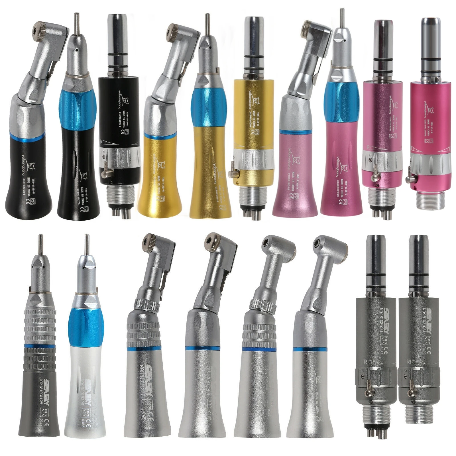 

NSK E-Type Dental Slow/Low Speed Handpiece Contra Angle Push/Latch Button Handpiece / Straight Nosecone / 2/4Hole Air Motor