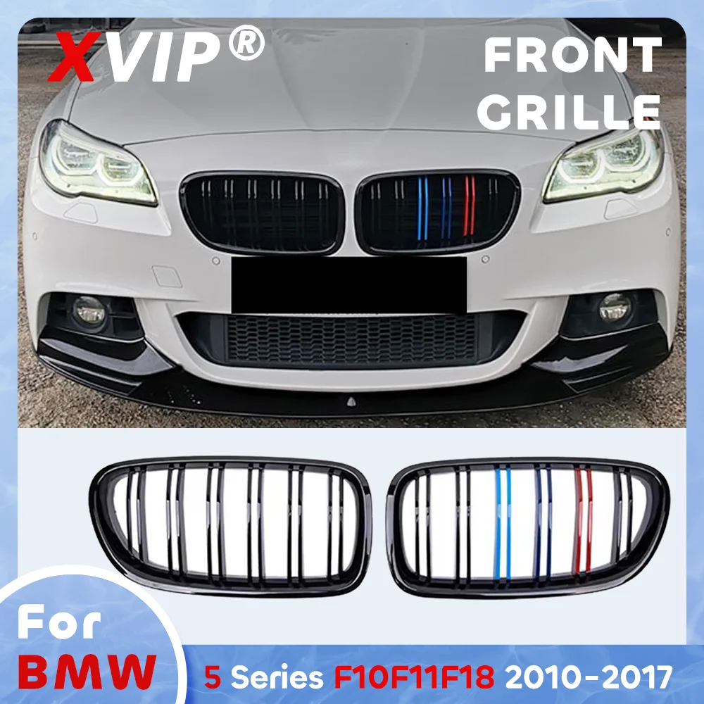 

XVIP Glossy M-Color Double Line Style Front Bumper Grille For BMW 5-Series F10 F11 F18 2010-2017