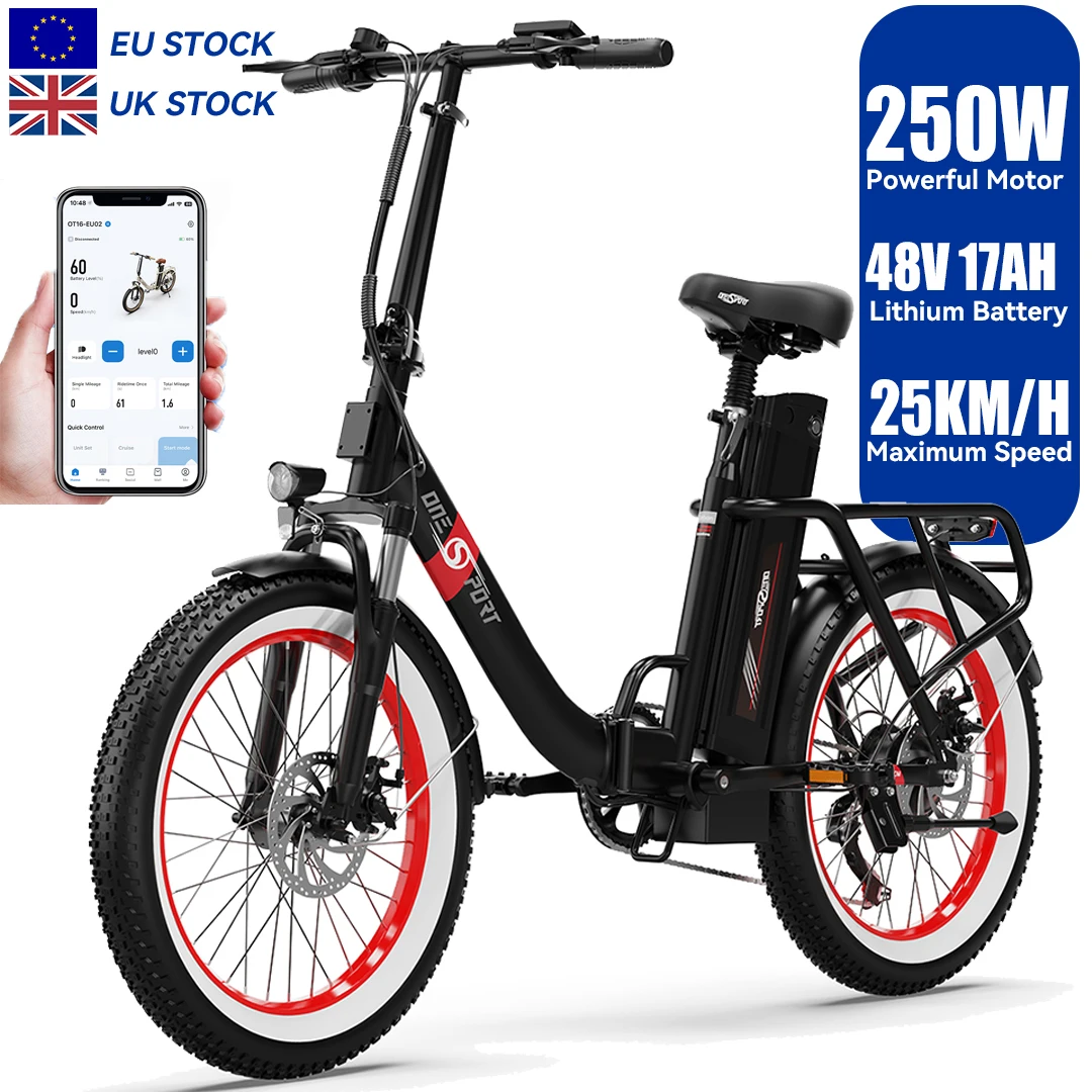 ONESPORT EU/UK สต็อก OT16-2 ไฟฟ้าจักรยานร้อนขาย EBike พับไฟฟ้า 250W ไฟฟ้าจักรยานไฮบริด