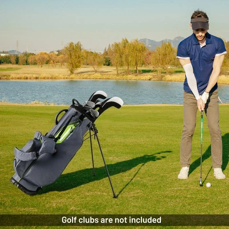 

Golf Stand Bag Lightweight Golf Bag with 8 Way Top Dividers and 5 Zippered Pockets-Gray