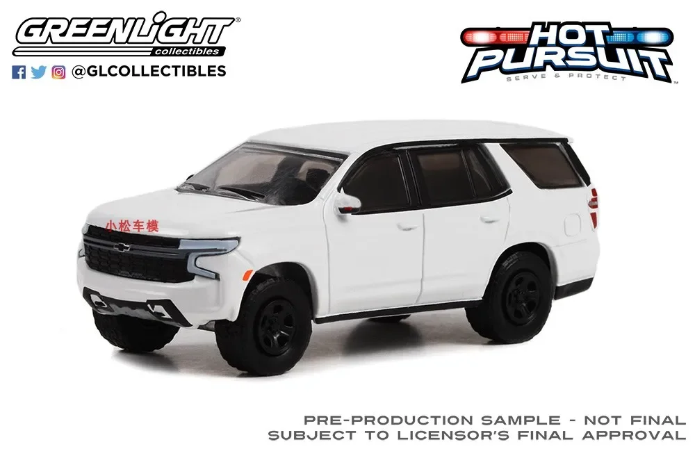 그린 라이트 1:64 히트 트래킹 -2022 타호 경찰 히트 트래킹 차량 (PPV) - 화이트카 모델 컬렉션 장난감 선물 다이캐스트