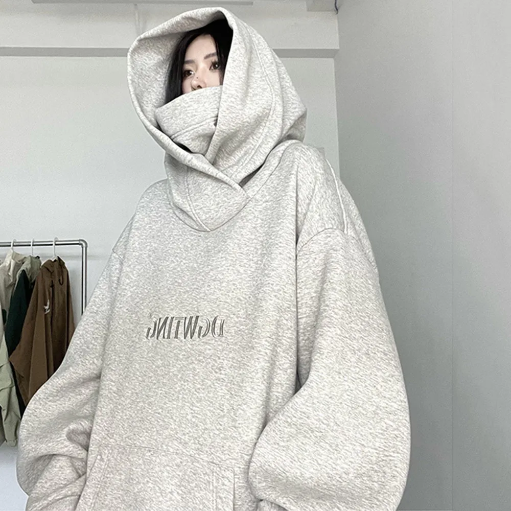 Woman Clothing Autumn Hoodie Pullover Mid-Long Winter Fashion Hooded Oversize Women Sweatshirts High Street Hip Hop Tops 2XL-8XL