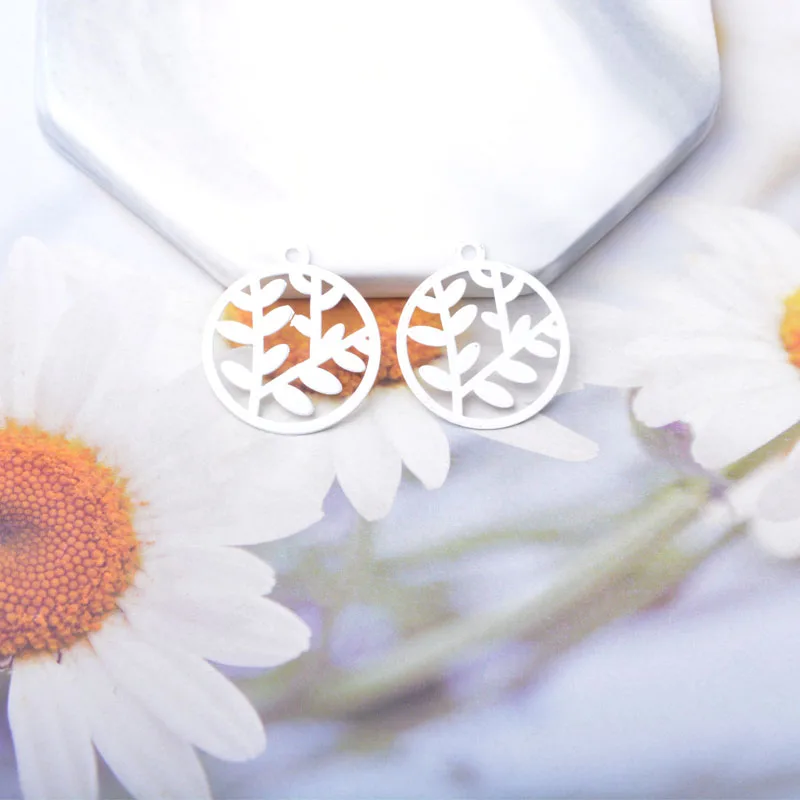 30 Stück AC14798 22*25mm Messing Runde Blatt-Anhänger Dünne Hellgoldene Blätter Anhänger DIY Schmuck Ohrring-Zubehör – Detail 9