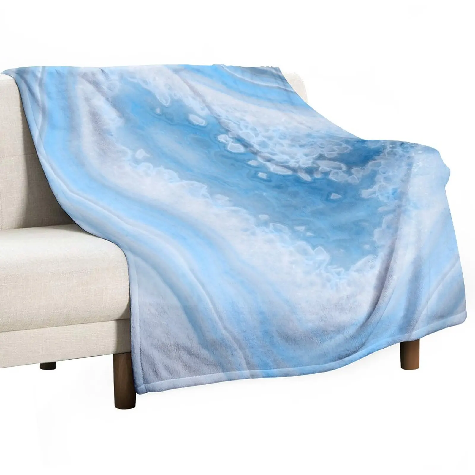 

New Soft Blue Agate Dream #1 #gem #decor #art Throw Blanket Camping Bed Flannel Fabric Nap Blankets