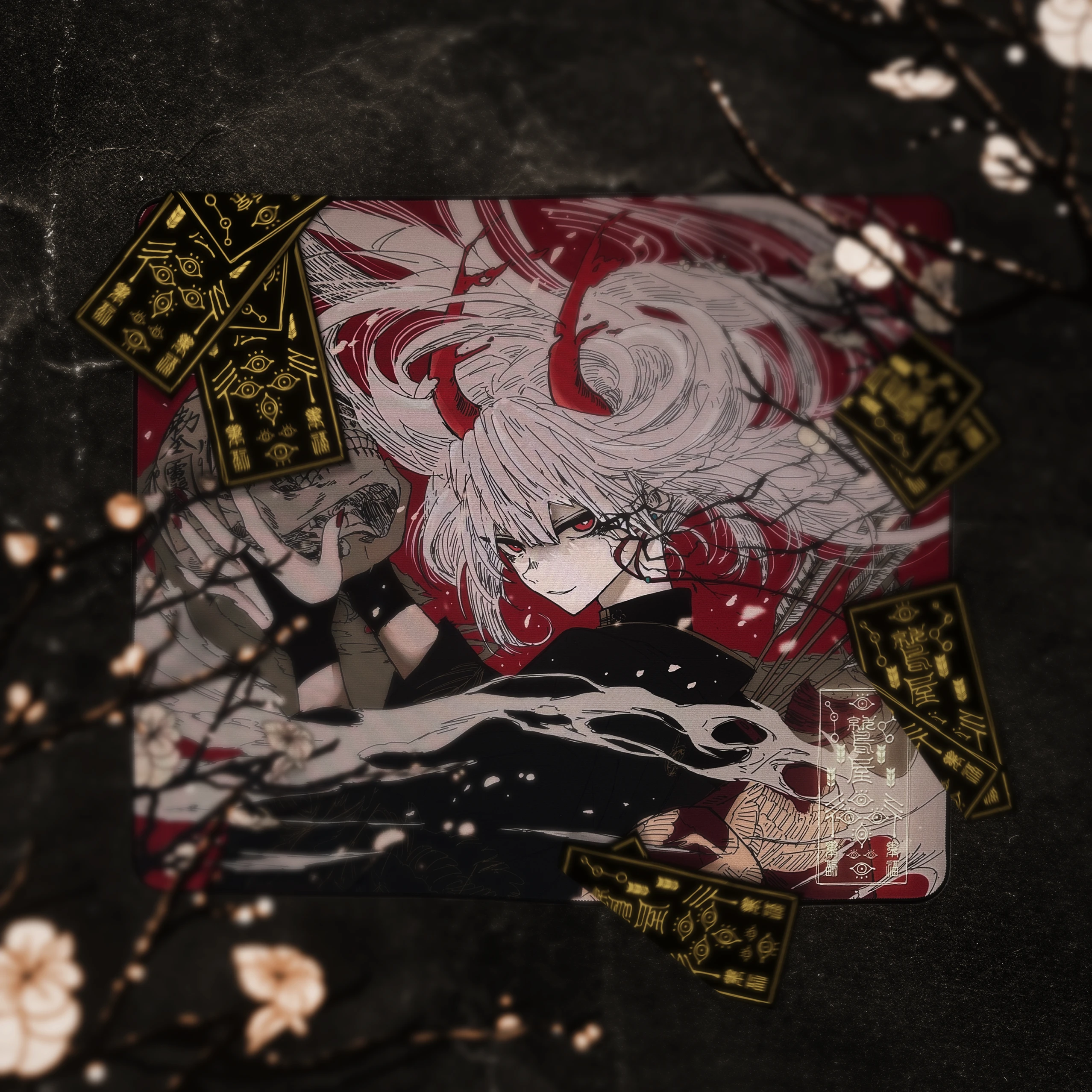 AbyssGaming Red Skeleton Series Gaming Mouse Pad PU Base Super