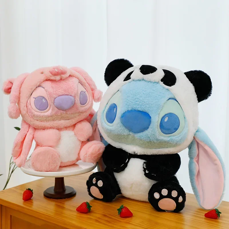 30/60cm Lilo and Stitch Disney Plush Toys Anime Plushie Stich Dolls Kawaii Pink Panda Pig Angel Stuffed Gift Children Christmas