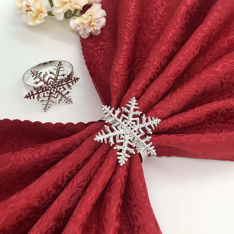 

Рождественское кольцо для салфеток, Золотая снежинка, рождественские держатели для колец для салфеток на Новый год 2026, Рождество, свадьба, домашний декор стола