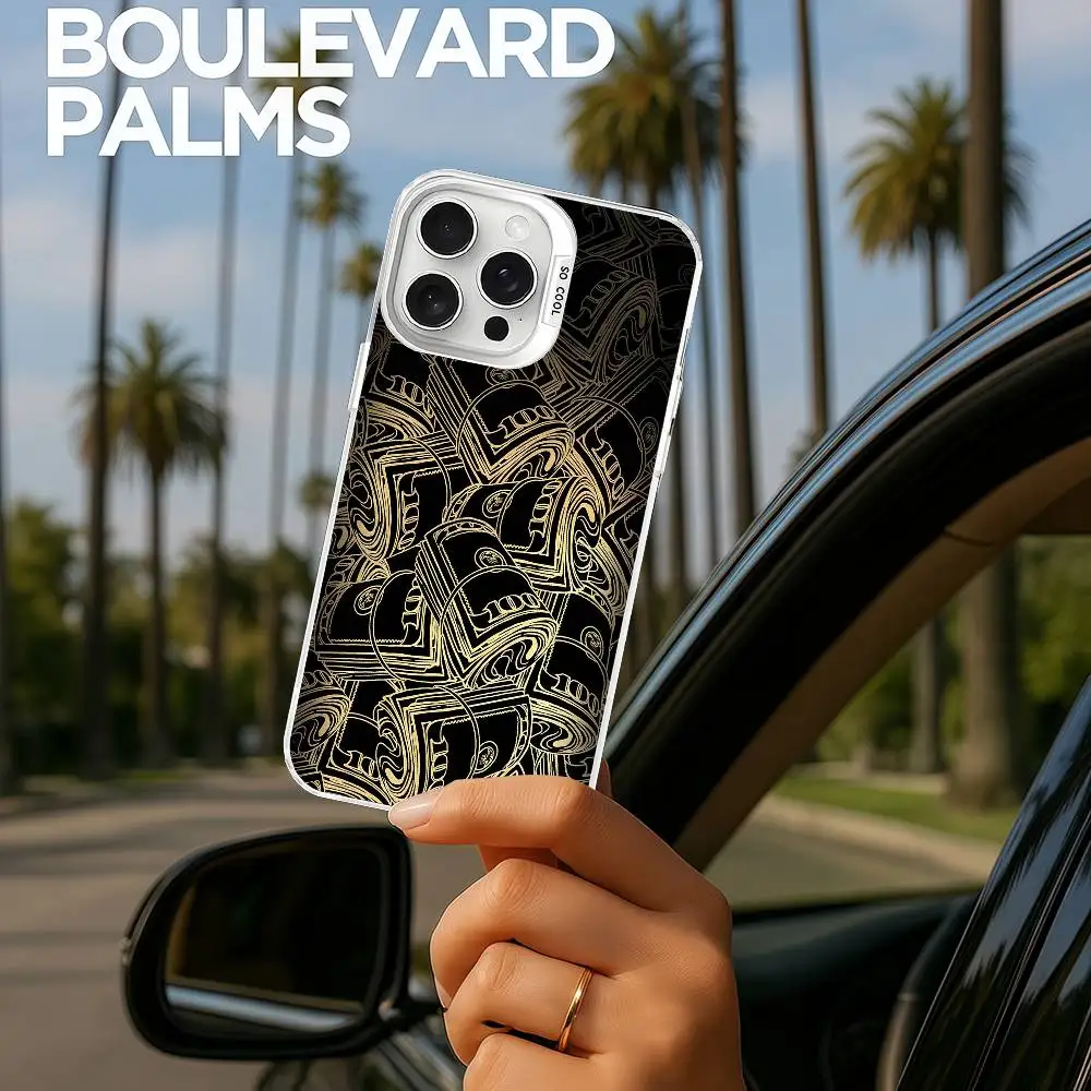 

Dollars Phone Case Phone Case For IPhone 16 15 14 13 12 11 Pro Max White Matte Laser Metallic Aurora Funda