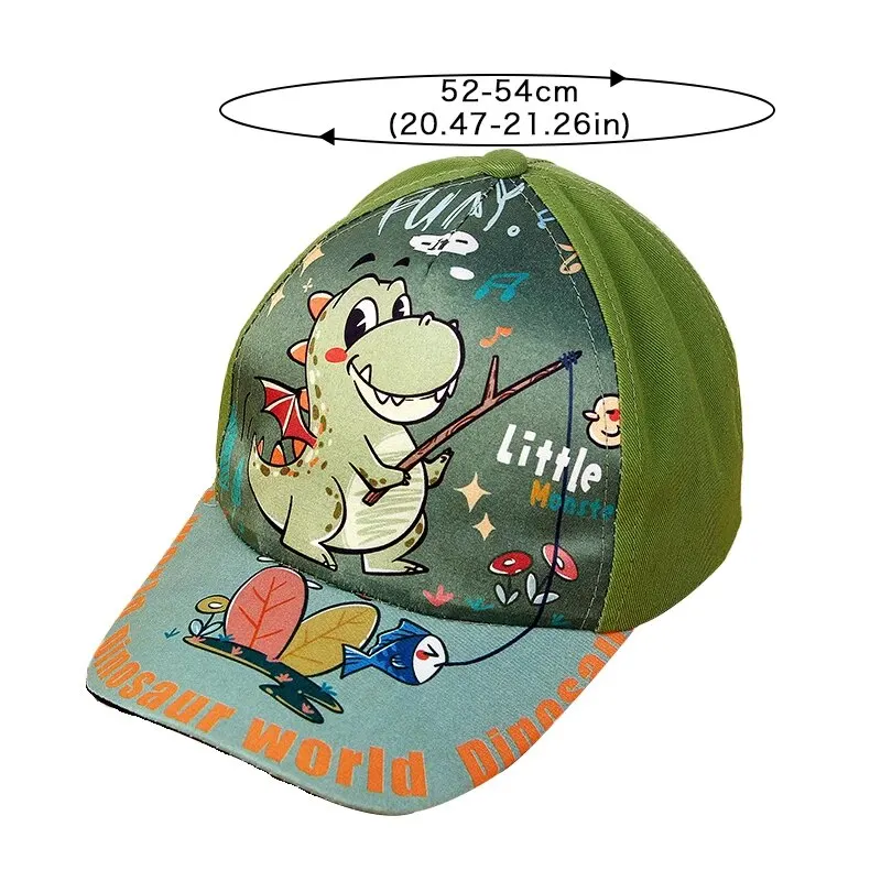 Cute Dinosaur BabyBaseball Hat Cartoon Boys Peaked Cap Spring Summer Outdoor Kids Sun Visors