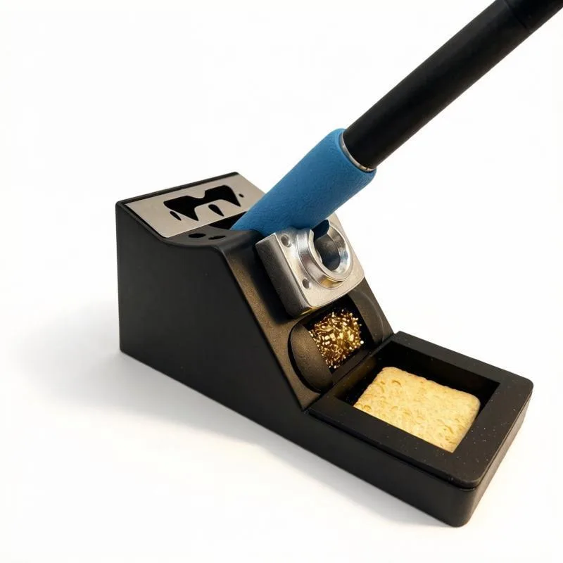 Heavy Duty Soldering Iron Stand Holder with Metal Base Sponge Compatible BGA with C210/C245 Tips Repair Station Tool Accessories