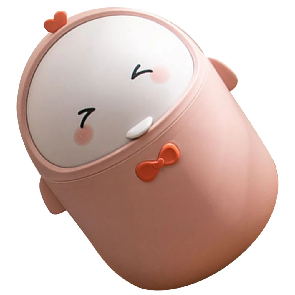 

Small Trash Can Mini Desktop Wastebasket Bin Kawaii Cute with Lid Office