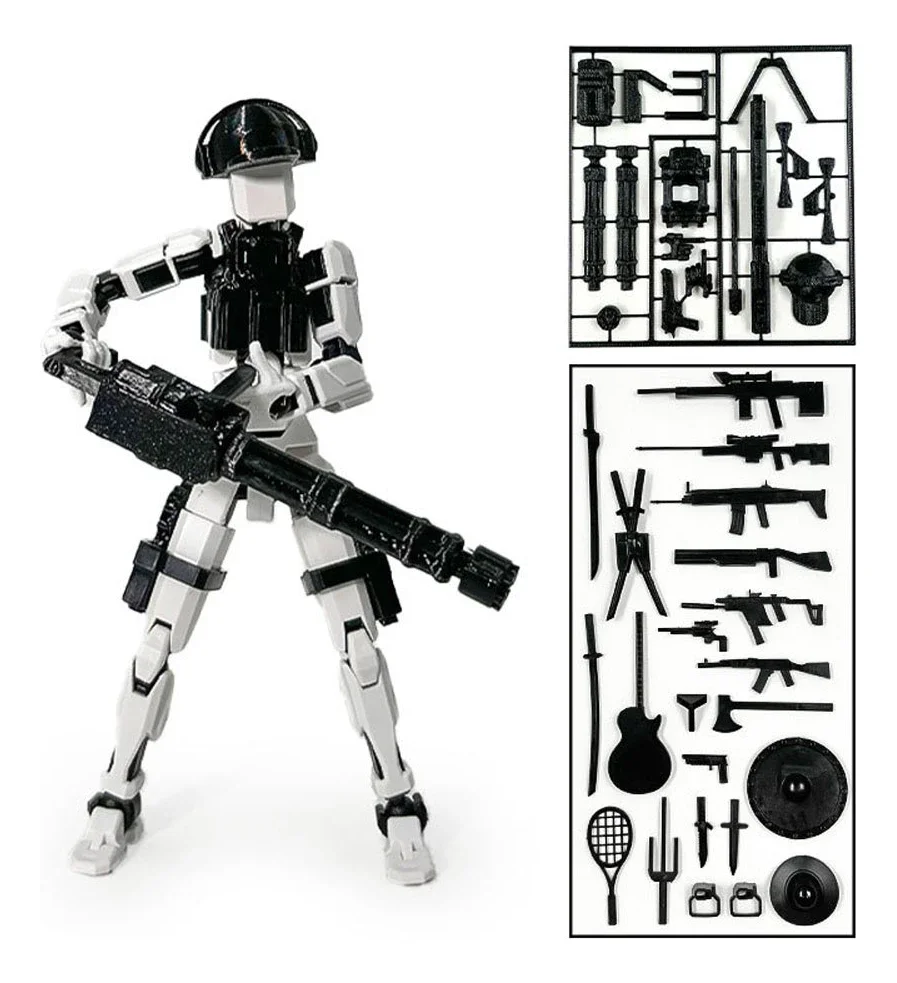 3D Printed Toy Model Lucky13 War Sandbox Action Figure Dummy T13 Toy Doll Robot Assembly Model Decoration Desktop Decoration