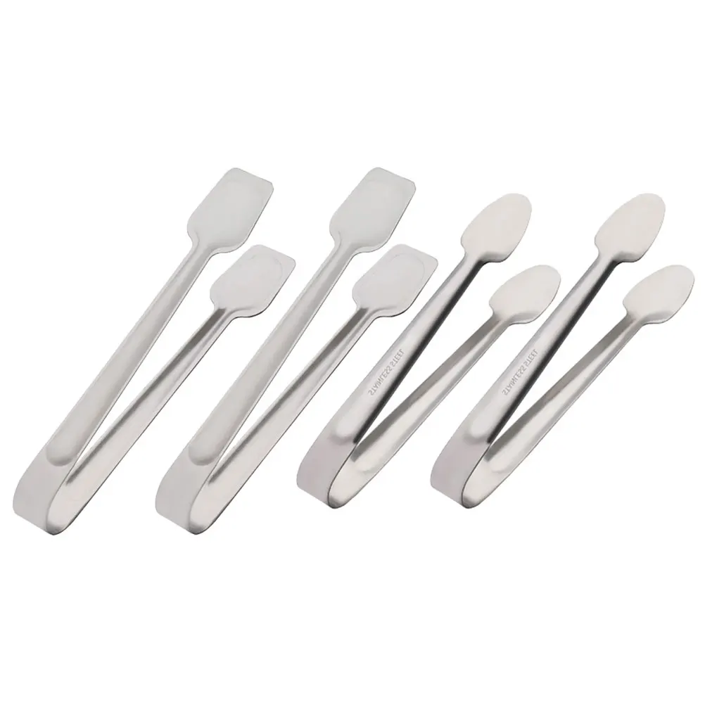 

4pcs Stainless Steel Bread Bbq Outdoor Grill Tongs Multi-Function Cooking Clamps Heat Resistant Anti-Scald Kitchen Essentials