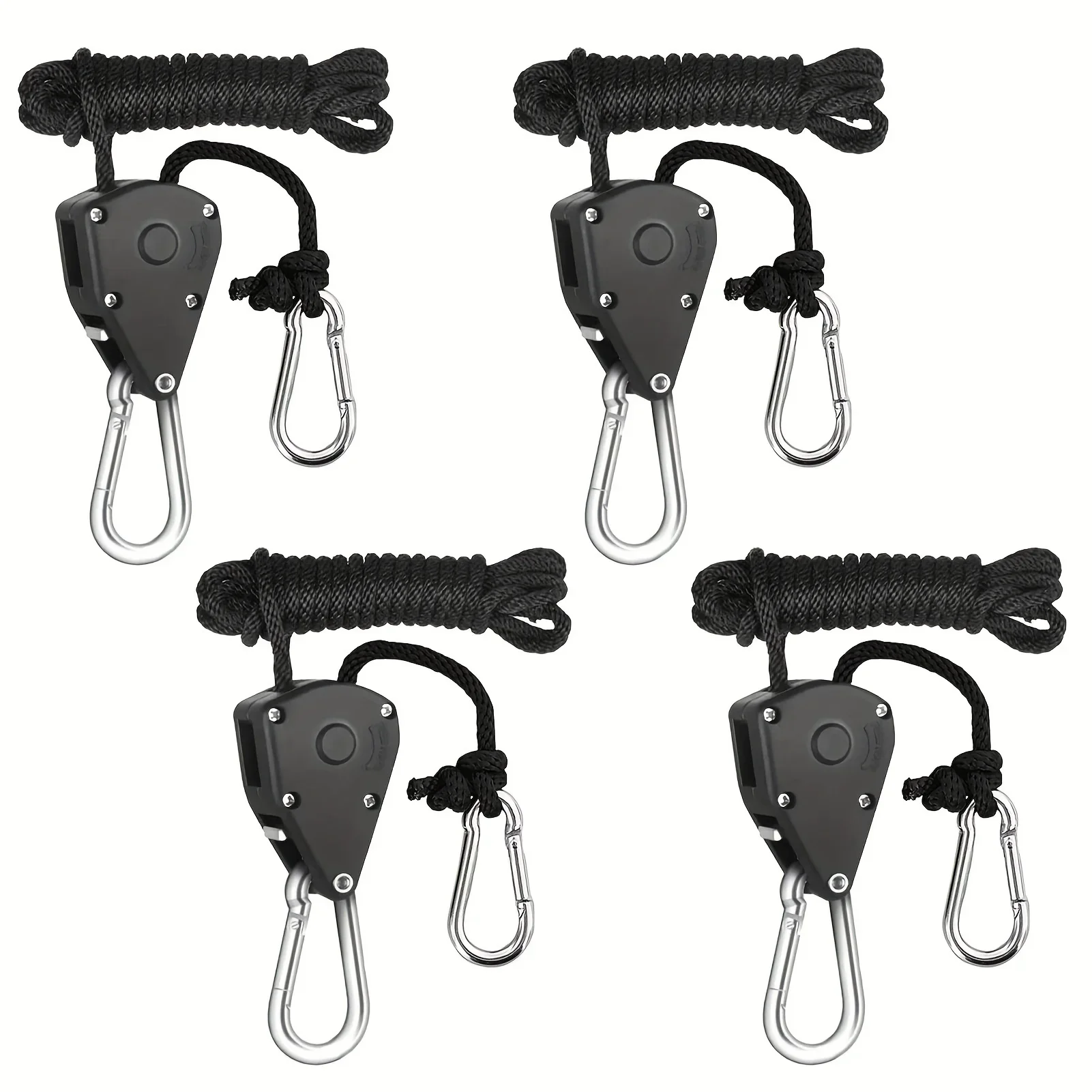 4pcs Pulley Ratchet Heavy Duty Rope Clamps, 1/8