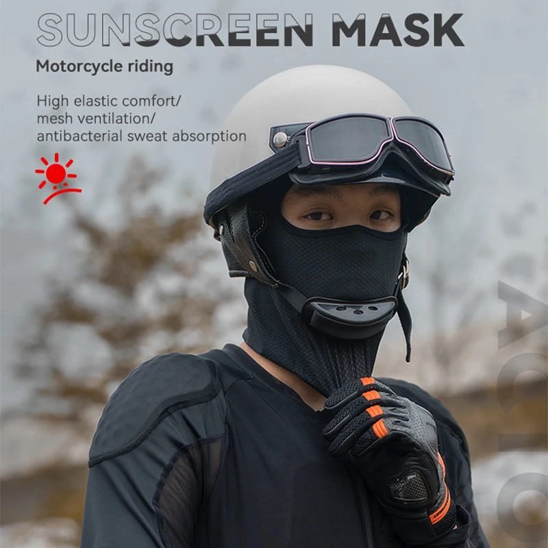 Motorcycle Riding Mask Summer Breathable Moisture Wicking Quick Drying Full Face Mask Balaclava Elasticity Hat Scarf Hood Cap