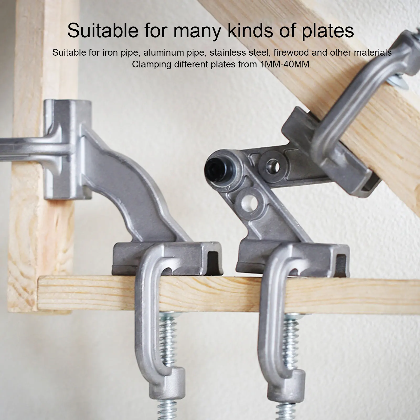 

Double Handle Pipe Clamp Aluminium Die Casting 10-180° Quick Release Right Angle Corner Clamp for Woodworking Pipe Clamp