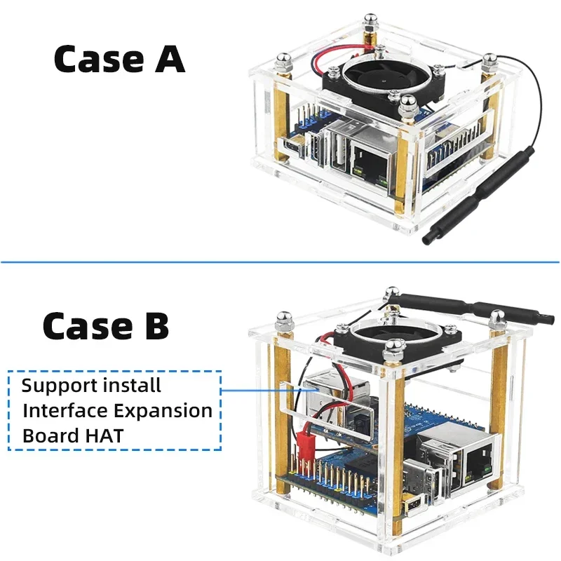 Imagem -03 - Acrílico Dissipador de Calor do Ventilador Laranja pi Zero Allwinner H618 Wifi5 bt 5.0 gb Ram Fonte de Alimentação Opcional para Opi Case