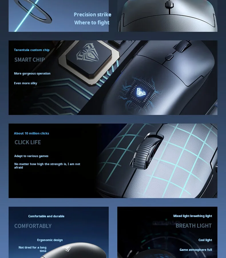 AULA S35 Wired Gaming Mouse 1000HZ Rate of Return Macro Programming Drive Ergonomic Esports Peripherals