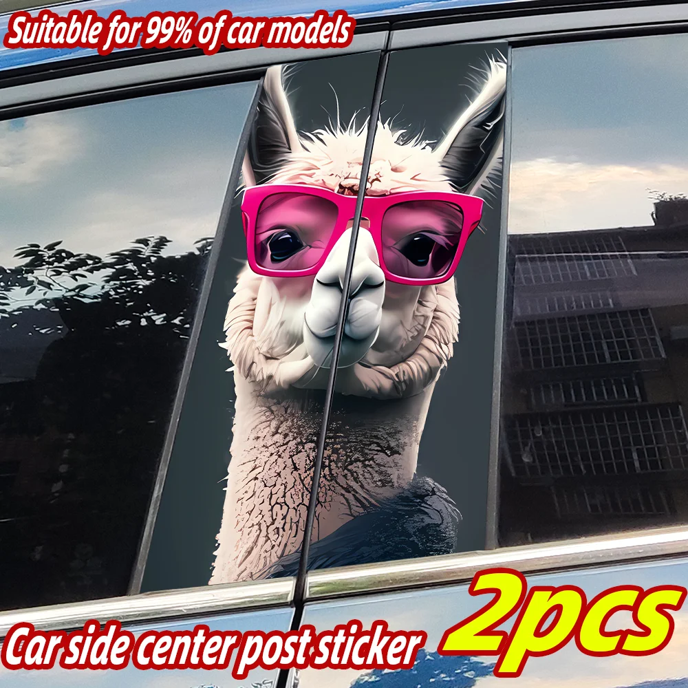 

Handsome llama Car Stickers Auto B Pillar Waterproof Sunscreen Decor Cover Scratches Car Door Pillar Vinyl Decals Accessories