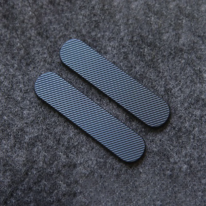 5 Lines Stria Patterns Titanium Alloy Knife Handle Patches for 58MM Victorinox Swiss Army Knives Scales Grip Roasted Blue Twill