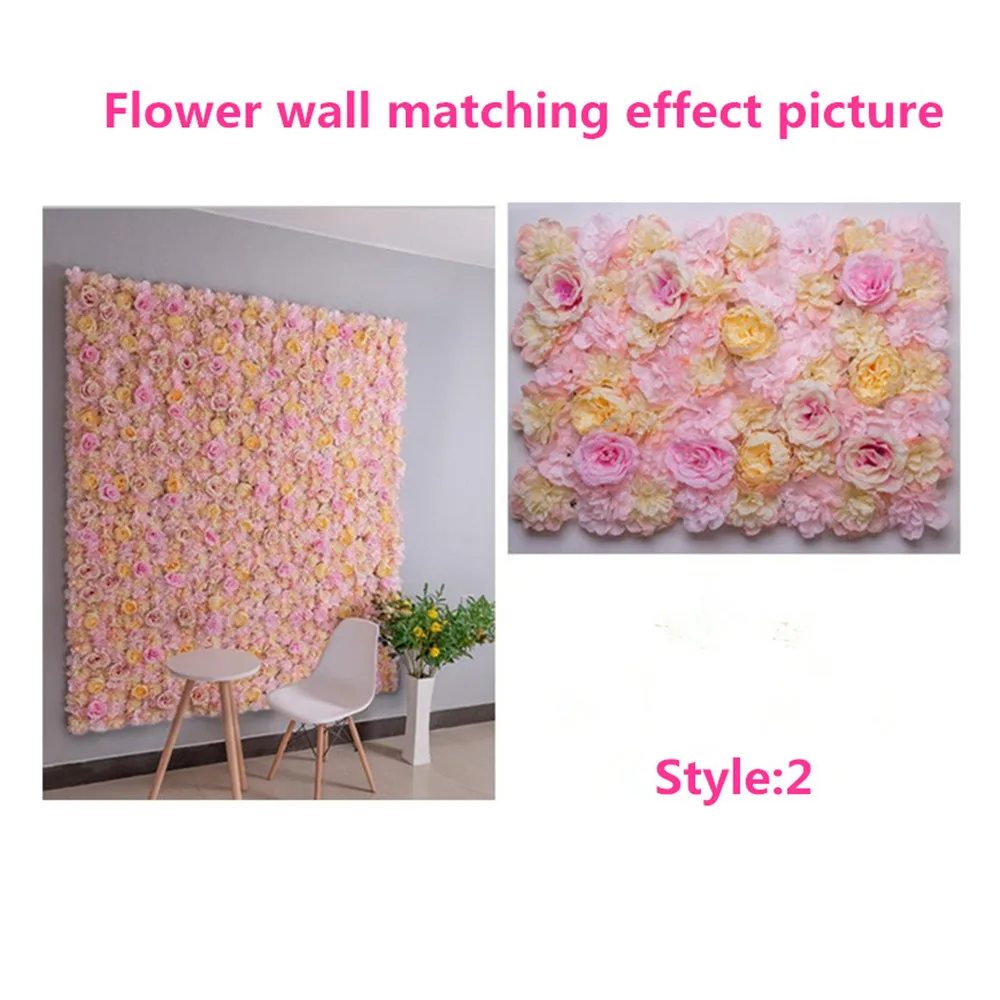 Artificial Silk Flower Wall Backdrop, White Flowers, Hydrangea, Wedding Party Decoration, 40cmx60cm