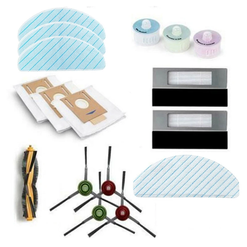 

Роликовая основная щетка, фильтр, боковые щетки, моющаяся швабра, тканевые ароматные капсулы, пылесборники для вакуумного пылесоса Ecovacs T9 T9MAX POWER