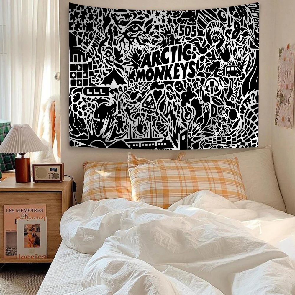 Band Arctic Monkeys Tapestry Anime Tapestry Hanging Tarot Hippie Wall Rugs Dorm Wall Hanging Sheets