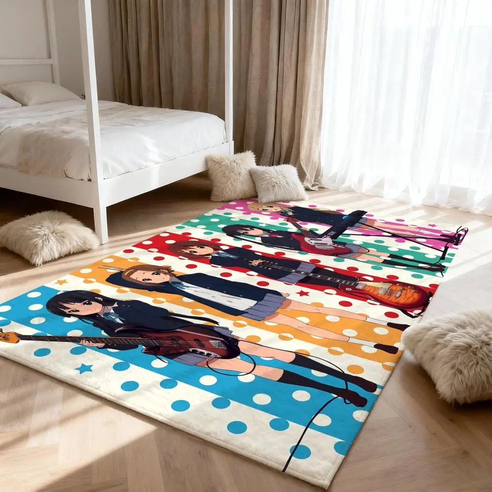 

K-o-ONs anime Kawaii Floor Mat Soft Thickened Absorbent Non-Slip Bedroom Living Room Door Mat Home Decor Flannel Rugs