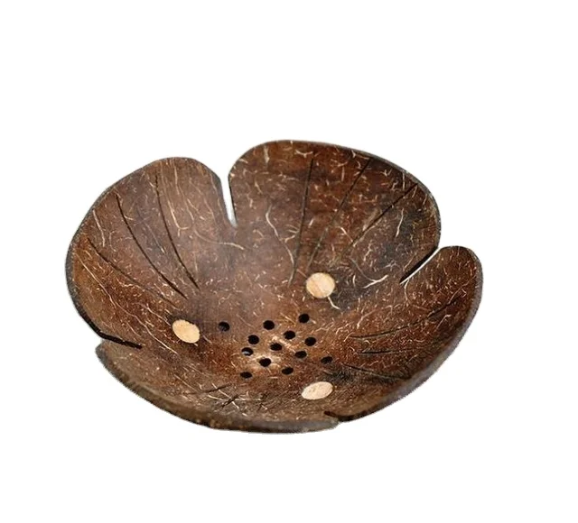 Hot Seeling Creative Coconut Shell Soap Shelf Handmade Natural Bathroom Soap Box Southeast Asian Wooden Coconut Shell Soaps Dish