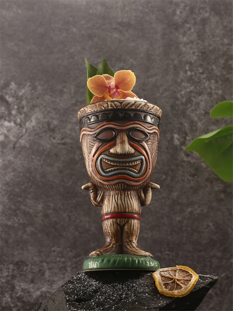 

260ml Ceramic Tiki Mug Creative Porcelain Beer Wine Mug Cup Bar Tools
