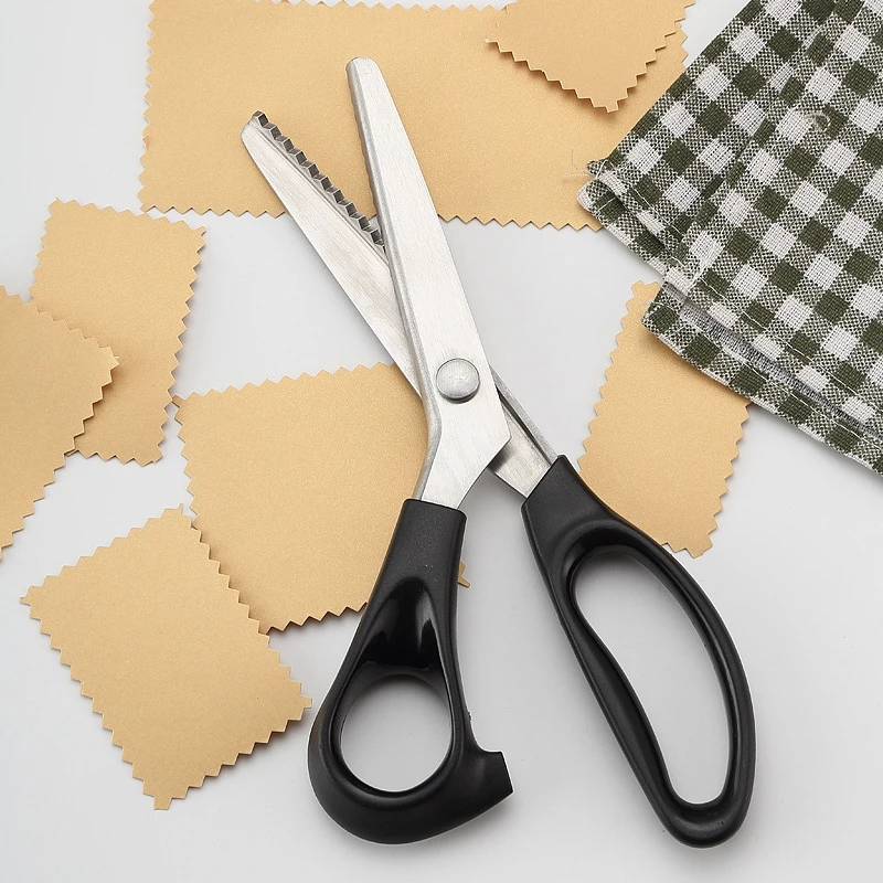1 Stück Edelstahl-Zickzack-Schere Professionelle Schneiderschere für Handwerk, Kleiderherstellung, Zickzack-Schnitt-Schere, Nähwerkzeug für Stoff, Spitze, Papier – Detail 7