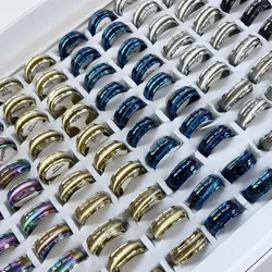 10Pcs/Lot Factory Wholesale Mixed Pattern Style Stainless Steel Ring For Men and Women Jewelry Rings Lot Never Fade