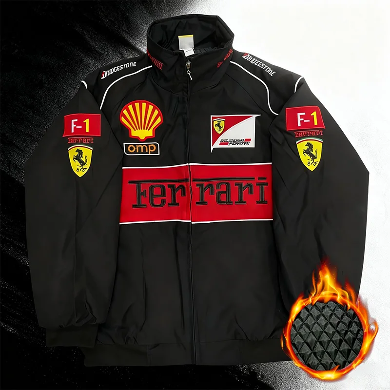 Para Ferrari 458 488 599 612 FF F12 F1 traje de carreras chaqueta gruesa bordada chaqueta de motociclismo hombres mujeres abrigos de béisbol