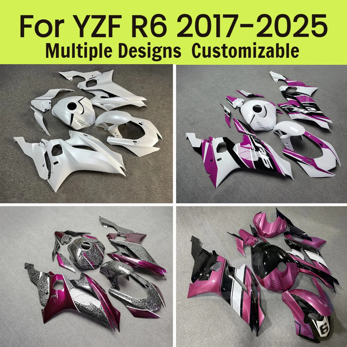 

For YAMAHA YZF R6 2017-2025 Fairing Kit YZFR6 17-25 Aftermarket Motorcycle Fairings ABS Injection Cowling