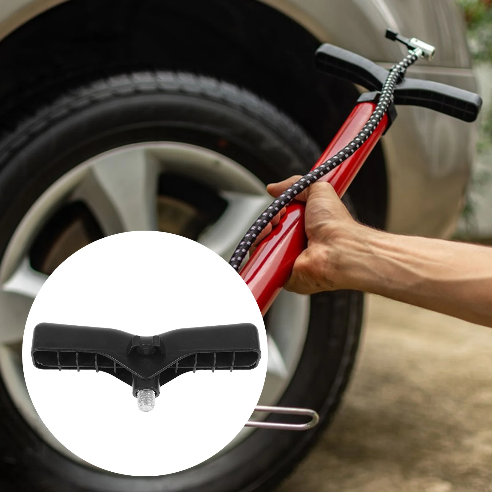 

Sturdy Plastic Hand Pump Handle Replaceable Inflator Accessory Outdoor Activity Pump Bike Accessory Tire Inflator Handle