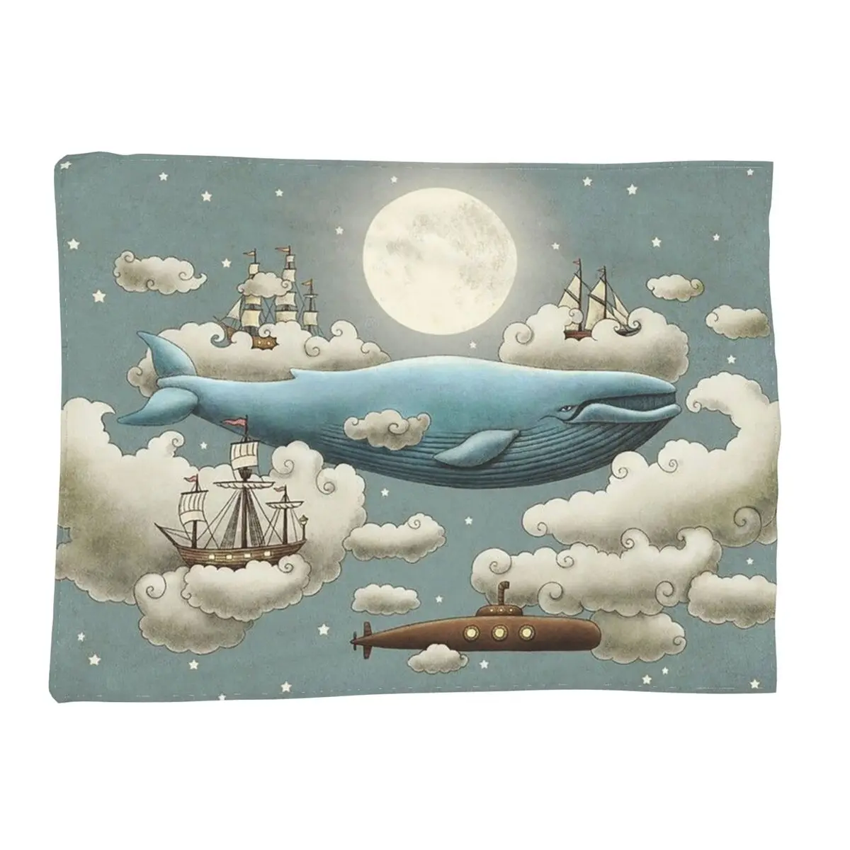 Ocean Meets Sky Blankets Soft Warm Flannel Throw Blanket Plush for Bed Living room Picnic Travel Home Sofa