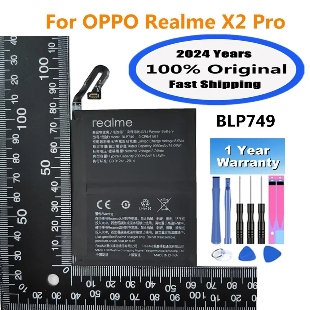 2024 anni BLP749 batteria originale per OPPO Realme X2 Pro X2Pro RMX1931 batterie per telefono consegna rapida + numero di tracciamento