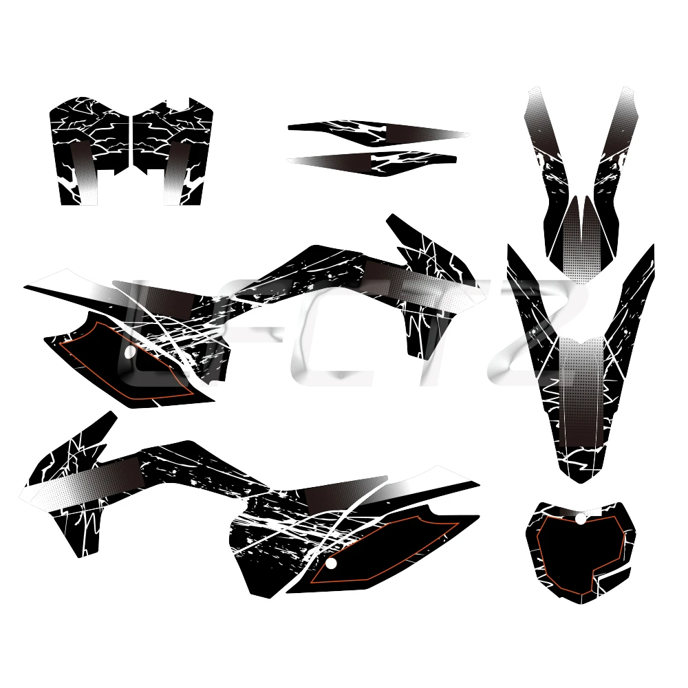 Fit for 125-450F SX SXF XC 125 250 350 450 2013-2014 Thickened Full Set Decor Stickers Motorcycle Fairing Graphics Decals kits