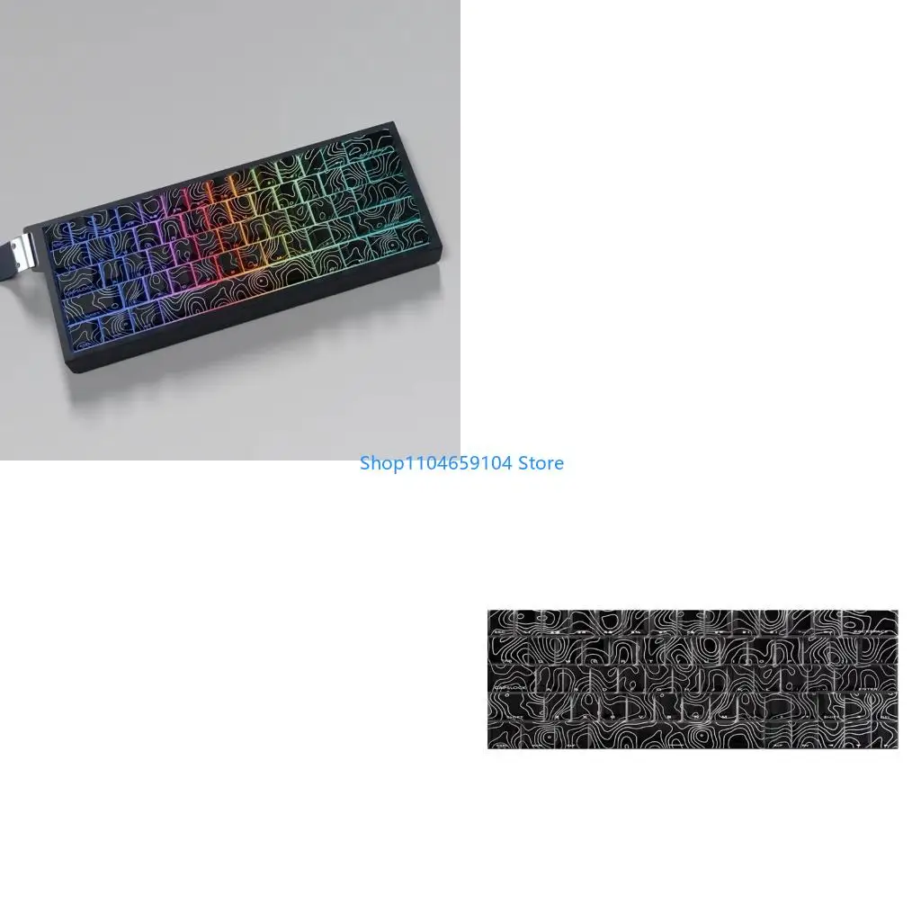 

64/74Key Side Print Translucents Keycaps Contour3.0 Original Profile Sublimations Backlit Keycap for Mechanical Keyboards